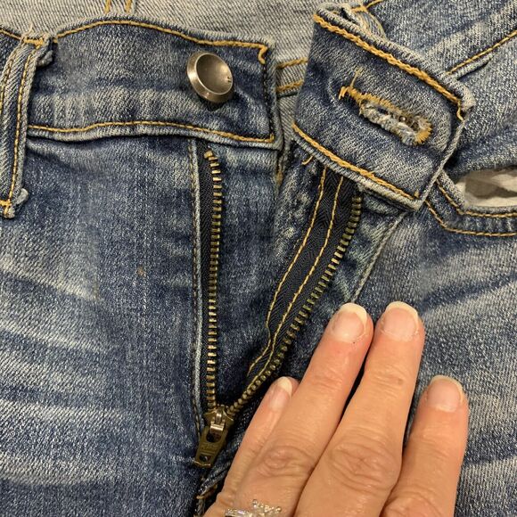 KanCan Sz 5 Jeggings Distressed Holes Stretchy Denim Blue Jean Mid Rise Women’s - Picture 7 of 9